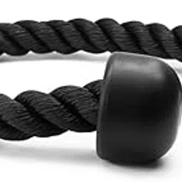 Gym Fitness Equipment Tricep Rope | Double Handle Tricep Rope Tricep Rope Pull Down Fitness Cable Attachment with Snap Hook- Lats, Biceps, Triceps, Gym or Home- Black | FTR - 69-image-46