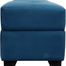 LEZINO Pouffes for Sitting Stool for Living Room Sitting | Puffy Wooden Stools | Square Footrest Pouf Foot Stool for Room Decor Size 16x16x18 inches (Blue)-picture-29