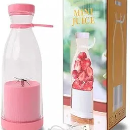 Mini Portable Blender with 6 Blades, USB Rechargeable Personal Juicer Bottle, Pink-picture-24
