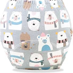 Bembika Baby Potty Training Pants, Cotton Potty Training Pants for Babies, Waterproof Breathable Padded Underwear for Toddler (Scarf Bear) (M - Size)-picture-20