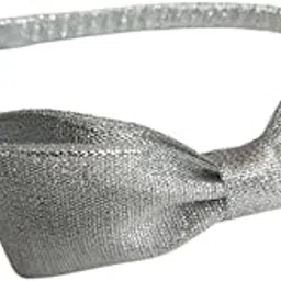 Handmade Silver Color Simple Bow Hairband for Girls/Women SBH Pattern2 (Pack of 1)-image-12