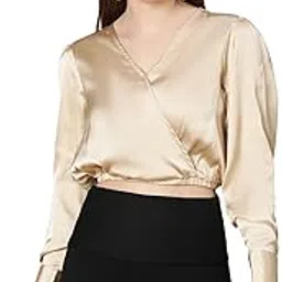 oxolloxo Coral Bright Elasticated Women Crop Satin top-picture-19