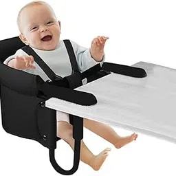 Foldable Clip-On Baby Dining Chair, Portable Table High Chair for Babies (6 Months–2 Years), Washable Fabric Seat, 5-Point Safety Harness, Travel-Friendly, Black-picture-31