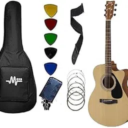 Yamaha FS80C Acoustic Guitar Cutaway Concert Body With Mexa Sponge Bag, Guitar Belt, Guitar Stand, String Set & Plectrums.(NT)-picture-16