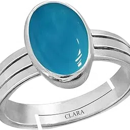 clara Turquoise Firoza 6.5cts or 7.25ratti Stone Silver Adjustable Ring for Men-picture-25