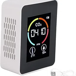 Respicefinem Co2 Detector Digital Thermometer Hygrometer Air Quality Monitor with Tvoc and Detection for Home Indoor Use Black (White)-picture-10