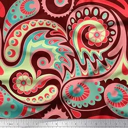 Soimoi Viscose Chiffon Fabric Artistic Paisley Print Fabric by The Meter 42 Inch Wide-picture-38