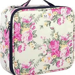 nfi essentials PU Print Makeup Box Cosmetic Makeup Kit Professional Storage Organizer Travel Toiletry Vanity Make Up Bag Beauty Case for Travel (White)-picture-19