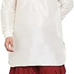 vastramay Men's Silk Blend Solid Kurta and Dhoti Pant Set-picture-48