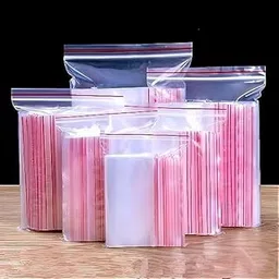 Anjani Maharaja Plastic Self Lock Airtight Storage Zip Lock Covers 225 Guage Pack Of 100 (4 X 6 Inch) - Transparent-image-56