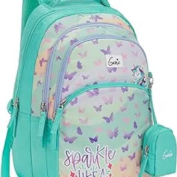 genie Pixie School Backpack for Girls |17 In-27 Ltr with Three Compartments, Side Pockets and Light Weight with Padded Shoulders |Best for Books,Stationery, Lunch Box & Essentials - Teal-picture-34