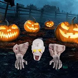 SNAPPSY® Creepy Skull Lawn Stake Scary Decoration for Backyard Outdoor Yard-picture-15