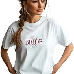 WILDENIC 100% Cotton Printed White T-Shirt for Women | Soft & Breathable Round Neck Tee | Stylish Casual Wear for Daily Use Bride era-image-25