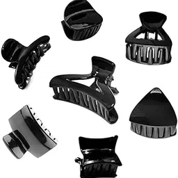 Bharatgaurav Acrylic Plastic Butterfly Clip Claws/Clutchers For Girls And Women (Pack Of 7 Pcs, Black) Medium-picture-30