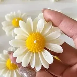 TimTim Yellow White Daisy Flower Candles -Set of 6, Scented for Home Decor, Gifting-image-24