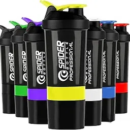 Zyro Spider Gym Shaker Bottle, Shakers for Protein Shake 500 Ml with 2 Storage Compartment Gym protein shaker for workout (Pack of 1,Yellow)-picture-10