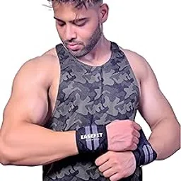 EASEFIT Wrist Supporter for Gym Wrist Band for Men Gym & Women with Thumb Loop Straps - Wrist Wrap Gym Accessories for Men Hand Grip & Wrist Support Sports Straps for Gym Pair of 2 (Grey)-picture-33