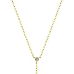 925 Sterling Silver Elegant Drop Pendant Necklace – 18K Gold-Plated Dainty Jewelry for Women-image-1