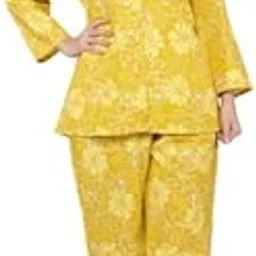 nishire Floral Print Cotton Night Suit Long Sleeve Pyjama Set for Women-picture-38