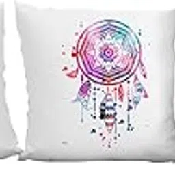 Dream Catcher Theme Printed Cushion Cover (12x12 Inches)(Pack of 3)-picture-71