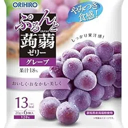 ぷるんと蒟蒻 Orihiro Fruit Jelly with Natural fruit content (20gm x 6pc, Grapes)-picture-33