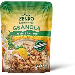 ZENKO Ancient Grain Granola | Tropical Fruit Mix | with Oats, Sorghum, Millets, Banana, Mango, Pineapple | Gluten Free, Plant Based | 300g-picture-24