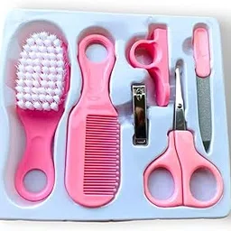 WOW.CO Baby Grooming Kit 6 in 1 Newborn Care Set with Brush Comb Nail Clipper Scissors File & Finger Toothbrush Safe & Soft Infant Hygiene Kit-picture-10
