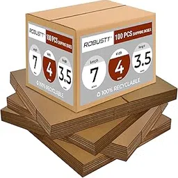 Robustt 3 Ply 7"X4"X3.5" Cardboard Boxes for Packaging (Pack of 100) | Brown Corrugated Box for Packing | Shipping | Home Shifting | Parcel | Courier Packing box | Large Carton Box-picture-31