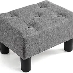 AS Arts® Small Foot Stool Ottoman, Linen Ottoman Foot Rest with Legs, Rectangle Foot Rest for Couch, Footstools and Ottomans Small for Living Room and Entryway (Gray)-picture-65