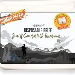 Trawee Disposable Men Brief with Free Boxer | Office, Daily Use, Travel, Spa,Night Wear| Prevents Infection| Anti Fungal & Anti Bacterial Underwear| Absorbs Sweat| Rash Free (M)-image-11