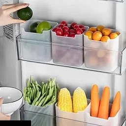 Skylike 6 Fridge Storage Boxes Multipurpose Containers for Storage Fridge Storage Containers Refrigerator Side Door Organizer for Fridge Kitchen Fruits, Vegetables Storage Containers - Transparent-image-39