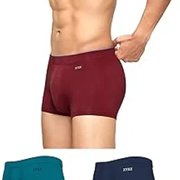 xyxx Men's Uno Micromodal Regular Fit Solid Antimicrobial Trunks with No Marks Waistband (Pack of 3)-picture-13