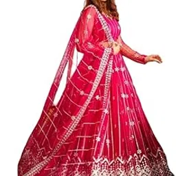 fashion basket Women's Net Semi-stitched Lehenga choli image 1