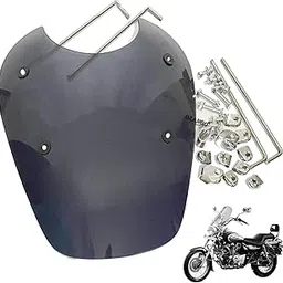 Ozango Bike Plastic Windscreen Visor Front Windshield Wind Deflectors (Black) for Bajaj Avenger 220 Cruise-picture-13