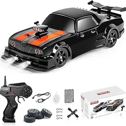 DD WORLD RC Drift Car 1:16 Scale 4WD – 18KM/H High Speed Remote Control Car with LED Lights & Spray, 2.4GHz Racing Toy for Kids, Boys, Girls & Adults – Rechargeable Battery Included (Black)-image-33