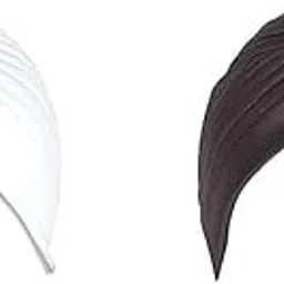 plutoprom 2 Pieces Stretchy Turban Cap Chemo Head Wraps Bennie Twisted India's Hat for Women Girl Readymade Turban Head Wrap Lightweight Cap Headwear Sikh Pagri-picture-32