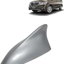 KINGSWAY Accessories Shark Fin Car Antenna Universal Size and Compatible with Toyota Innova Year 2004 to 2012, Car Radio FM AM, DIY Easy Replacement Original Car Antenna, 1 Piece, Silver Color image 1