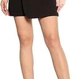berrylush Women Solid High-Rise Waist Front Button Slip-On Layered Mini Shorts-picture-11
