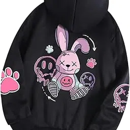 on trend Women's Eversoft Fleece Hoodies, Moisture Wicking & Breathable, Printed Pullover Hooded Sweatshirt|| Hoodie (Color- Black)-picture-12