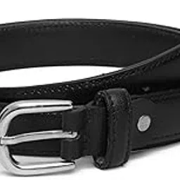 Genuine Leather Solid Black Women's Belt-image-34