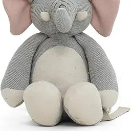 Pluchi Jumbo Elephant Vanilla Grey Melange & Natural Kids Bag-image-2