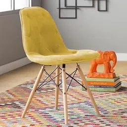 Finch Fox Eames Replica Cushioned Velvet Living Room Dining Chair in Yellow Color-picture-28