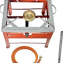 Amaru Single Burner Iron Square Chulha Canteen Bhatti Commercial Gas Stove -Multi Colour, Manual Large-15Lx15Wx15H-picture-21