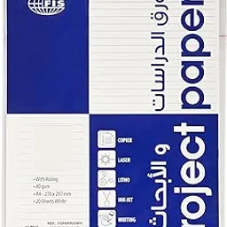 FIS® Project Paper, A4 Size(210x297mm), 20 Sheets, 80gsm, White Paper with Single Line Ruling-FSPAPP20WH-picture-11