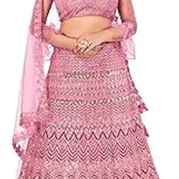 lymi label Sequence Embroidered Flared A-Line Semistitched Lehenga Choli with Dupatta-picture-25