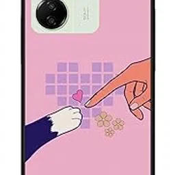 NDCOM for REDMI 13C 4G Back Cover/Poco C65 Back Cover Cat and Human Love Printed Metal Case-image-65