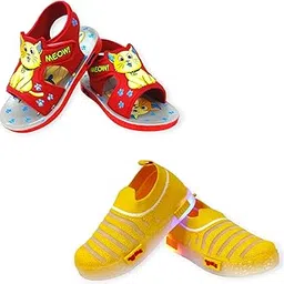 coolz Kids Sandals and Multicolored LED Light Shoes Combo (2 Pairs) for Baby Boys and Girls-picture-55