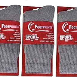footprints Organic Cotton Men Sports Full length Athletic Cushion socks - 3 PAIRS-picture-50