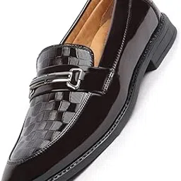 fausto Men's Patent Leather Horsebit Buckle Loafers Slip On Shoes for Party|Wedding|Fashion|Comfortable|Casua|TPR Sole Flexiblity-picture-29