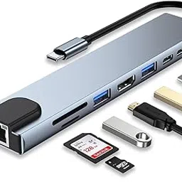 SANCY USB C Hub 8-in-1, HDMI, Ethernet, SD/TF Card Reader, 2 USB 3.0 Ports, Space Grey-image-64
